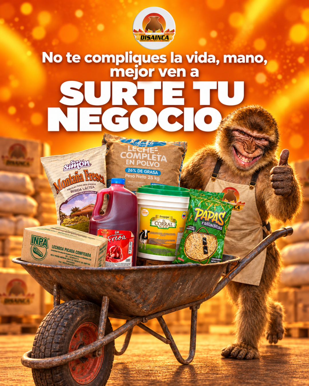 Concepto publicitario con personaje para Disainca