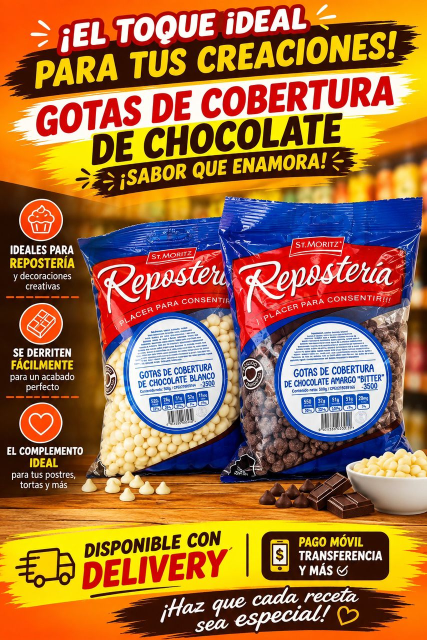 Publicidad de gotas de chocolate