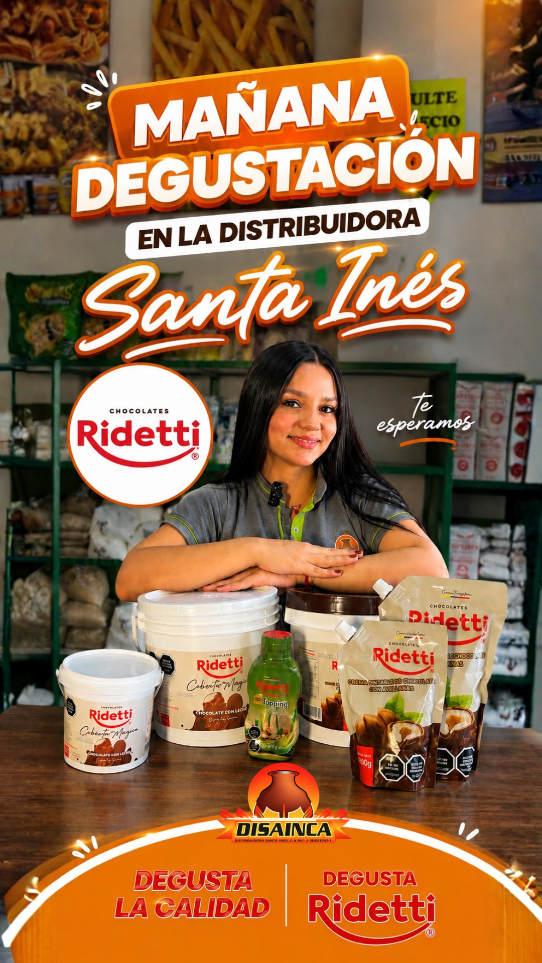Contenido de degustación con talento frente a cámara