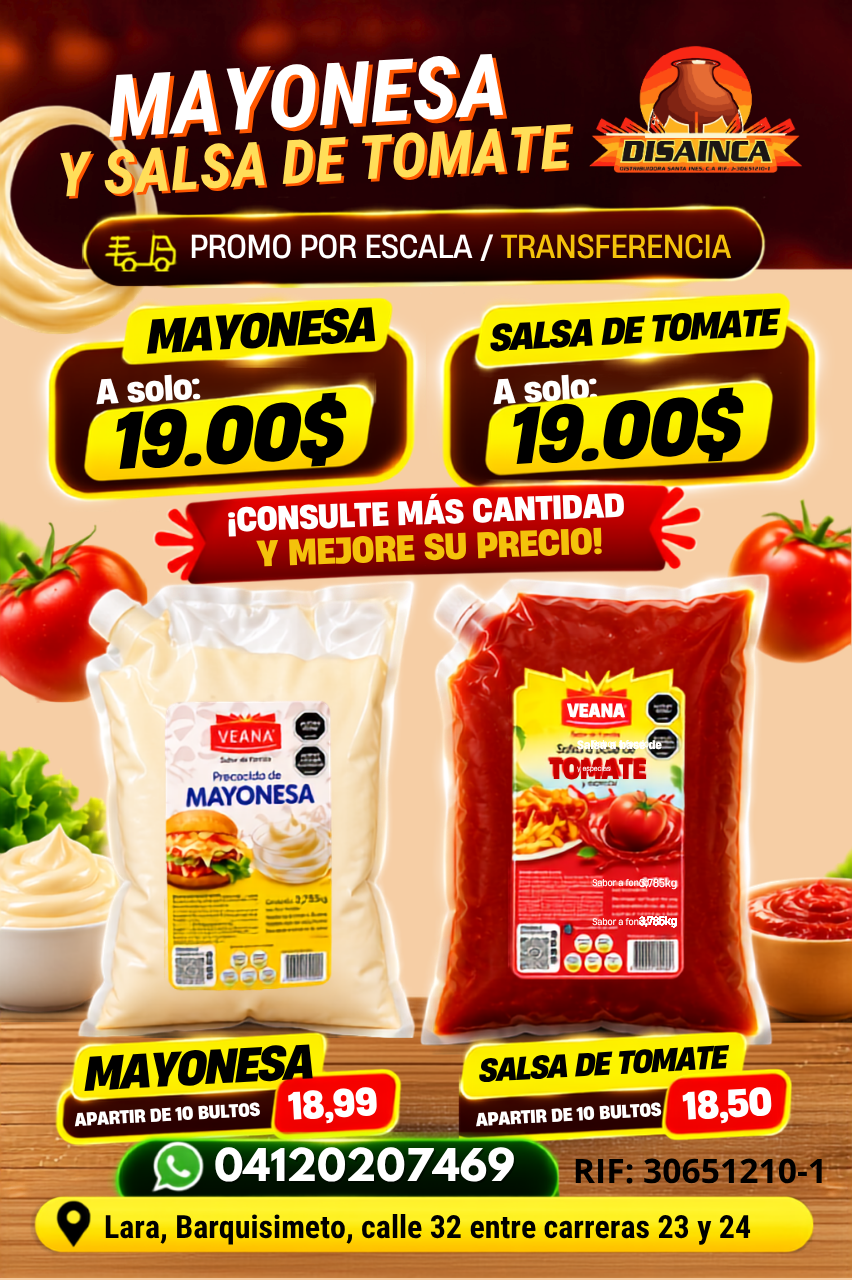Promoción de mayonesa y salsa de tomate